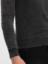 Ombre Clothing Čierny pánsky základný sveter s výstrihom do V Oblečenie Ombre
