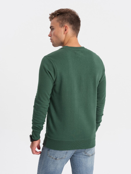 Ombre Clothing Zelená pánska mikina s potlačou Ombre Clothing