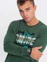 Ombre Clothing Zelená pánska mikina s potlačou Ombre Clothing
