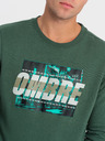 Ombre Clothing Zelená pánska mikina s potlačou Ombre Clothing