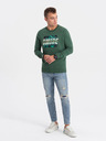 Ombre Clothing Zelená pánska mikina s potlačou Ombre Clothing