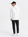 Ombre Clothing Červeno-biela pánska mikina s kapucňou a potlačou Ombre Clothing