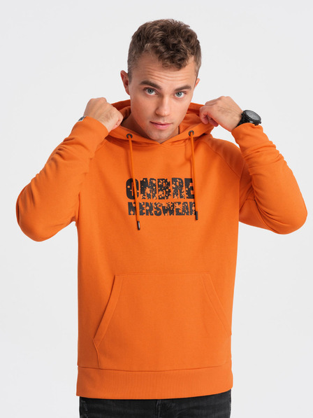 Ombre Clothing Oranžová pánska mikina Ombre Clothing