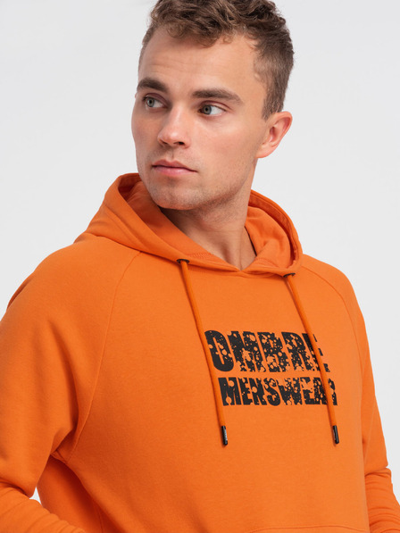 Ombre Clothing Oranžová pánska mikina Ombre Clothing