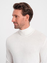 Ombre Clothing Krémový pánsky základný rolák Oblečenie Ombre