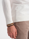 Ombre Clothing Krémový pánsky základný rolák Oblečenie Ombre