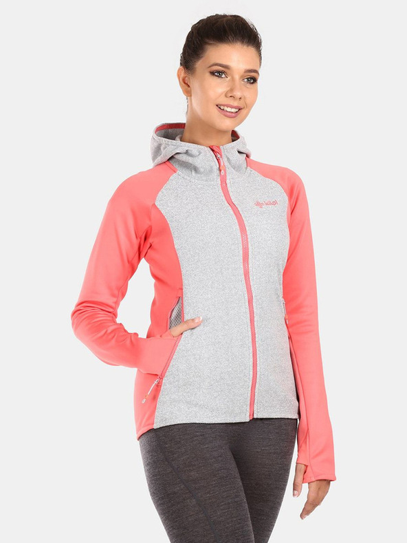 Kilpi Šedo-ružová dámska fleecová mikina Kilpi VERSAM-W