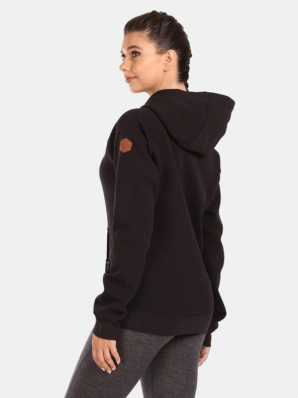 Kilpi Čierna dámska bavlnená mikina s kapucňou Kilpi FJELA-W