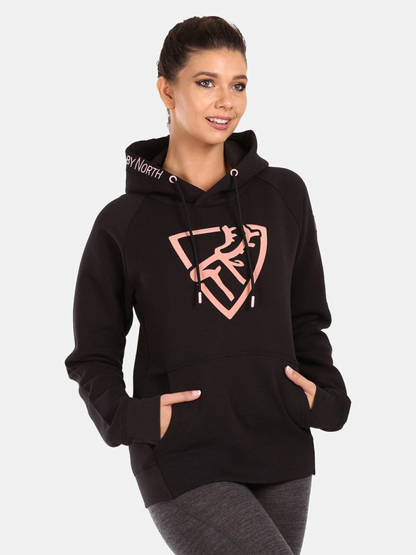 Kilpi Čierna dámska bavlnená mikina s kapucňou Kilpi FJELA-W