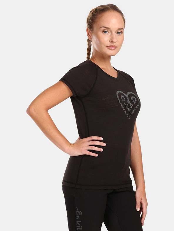 Kilpi Čierne dámske tričko zo zmesi vlny Kilpi ZARJA