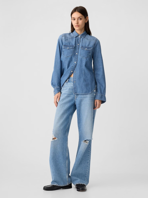 GAP Džínsová košeľa western GAP