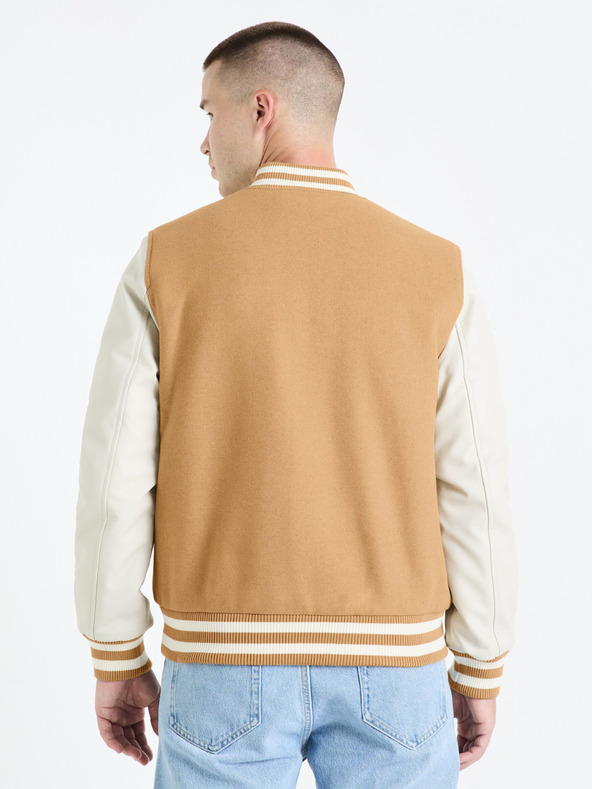 Celio Pánsky béžový bomber zo zmesi vlny Celio Fuvarsi