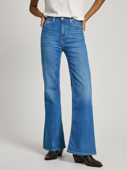 Pepe Jeans Modré dámske džínsy rozšíreného strihu Pepe Jeans