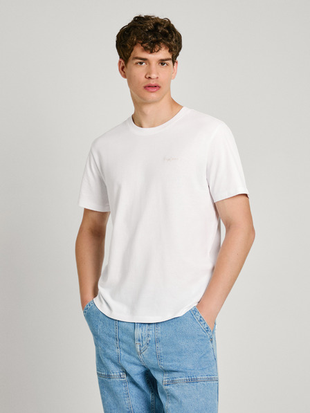 Pepe Jeans Biele pánske tričko Pepe Jeans