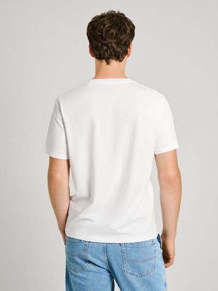 Pepe Jeans Biele pánske tričko Pepe Jeans