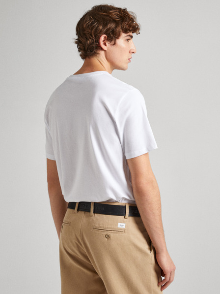 Pepe Jeans Biele pánske tričko Pepe Jeans
