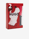 HUGO Súprava dvoch dámskych tričiek v čiernej a červenej farbe HUGO