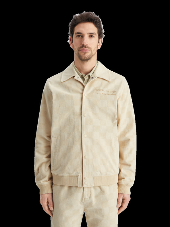 Scotch & Soda Krémová pánska manšestrová bunda Scotch & Soda College