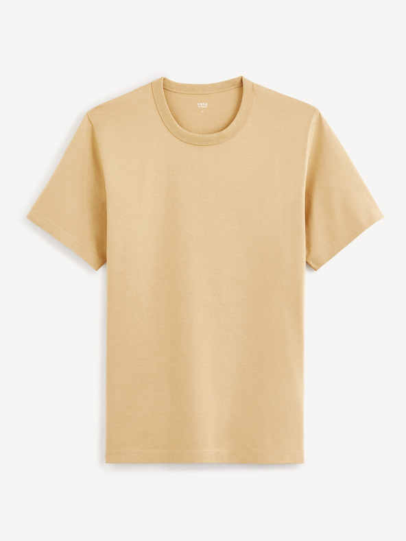 Celio Béžové pánske tričko Celio Tebox