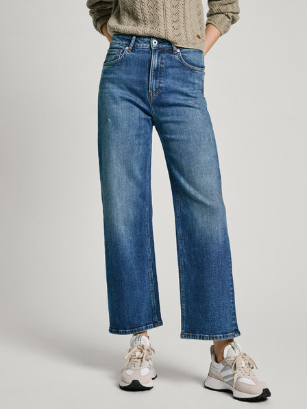 Pepe Jeans Modré dámske rovné džínsy Pepe Jeans