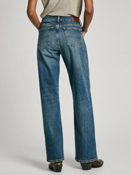 Pepe Jeans Modré dámske široké džínsy Pepe Jeans