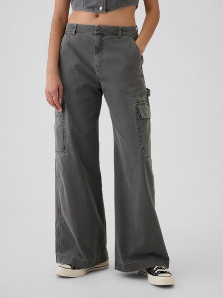 GAP Nohavice s vreckami Baggy Khaki Cargo GAP