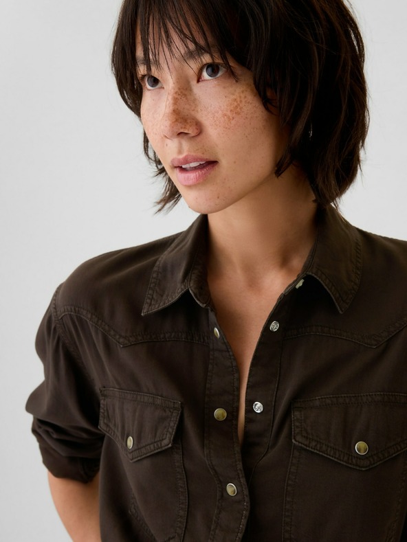 GAP Džínsová skrátená košeľa Western GAP