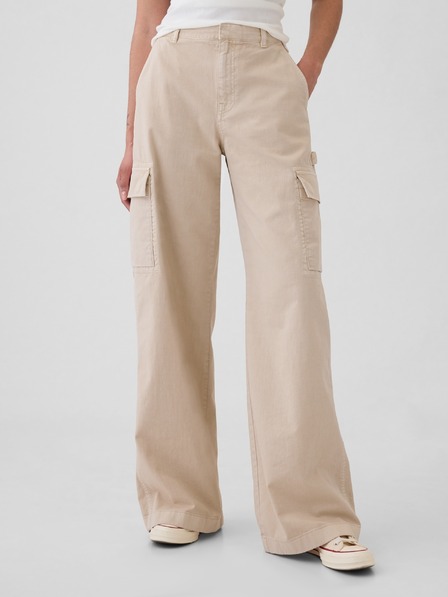 GAP Nohavice s vreckami Baggy Khaki Cargo GAP