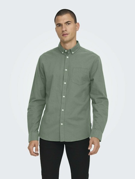 ONLY & SONS Zelená pánska košeľa ONLY & SONS Alvaro