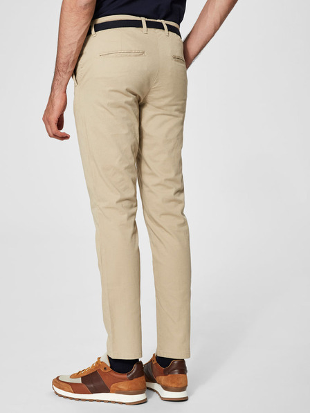 SELECTED Béžové slim fit chino nohavice Selected Homme Yard