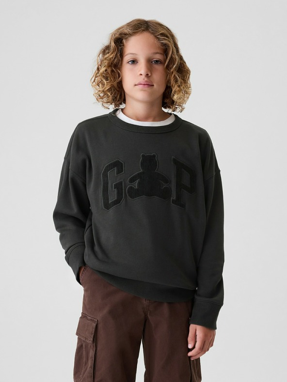 GAP Detská mikina s logom a fleece GAP