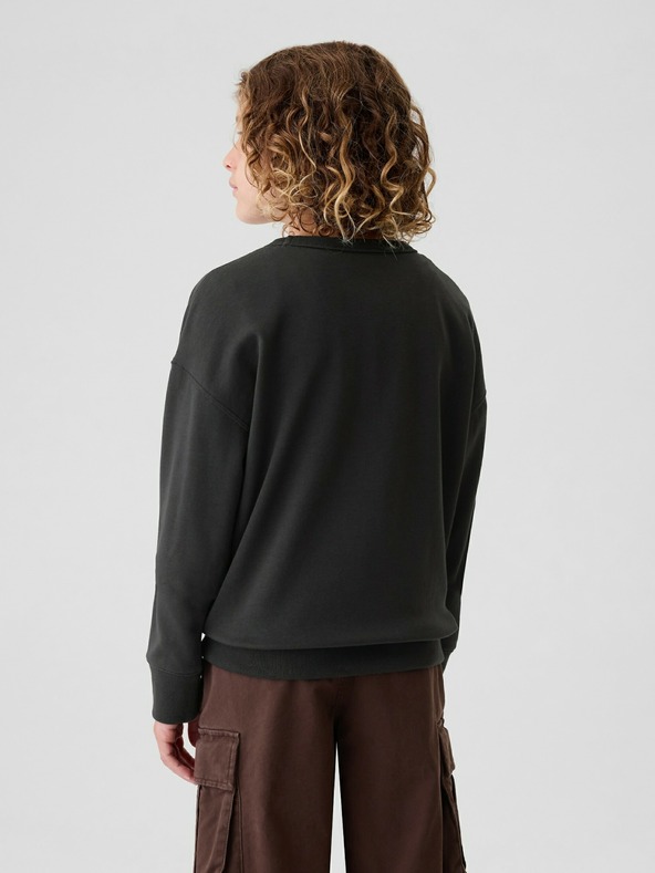 GAP Detská mikina s logom a fleece GAP