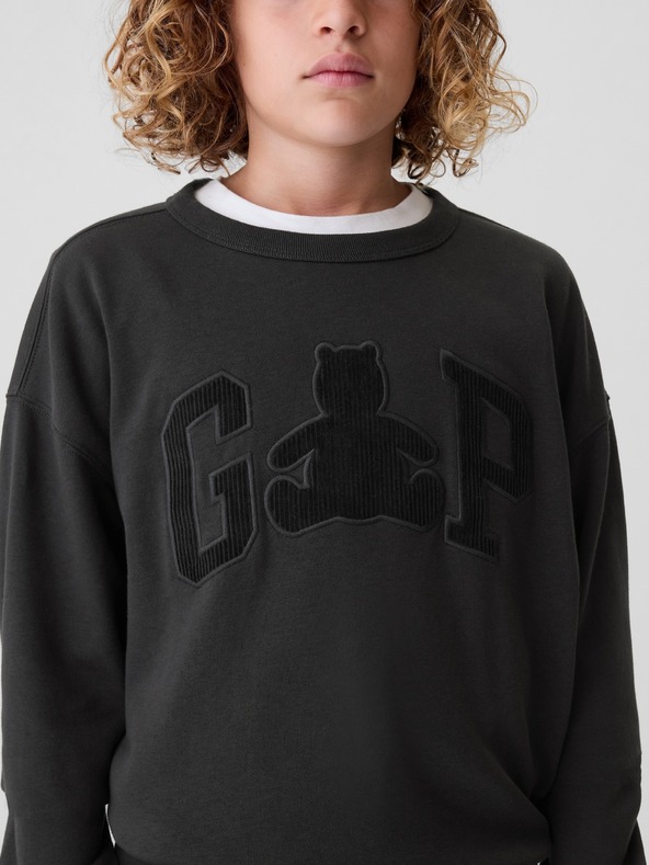 GAP Detská mikina s logom a fleece GAP