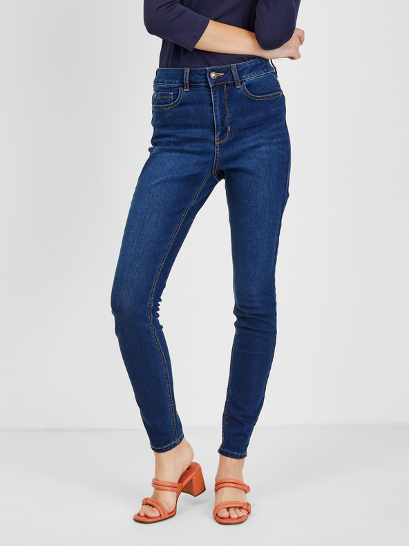 Orsay Tmavomodré dámske skinny fit džínsy ORSAY