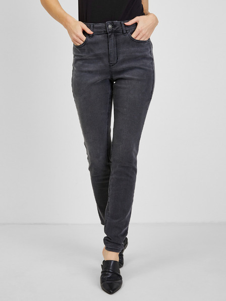 Orsay Tmavosivé dámske džínsy skinny fit ORSAY