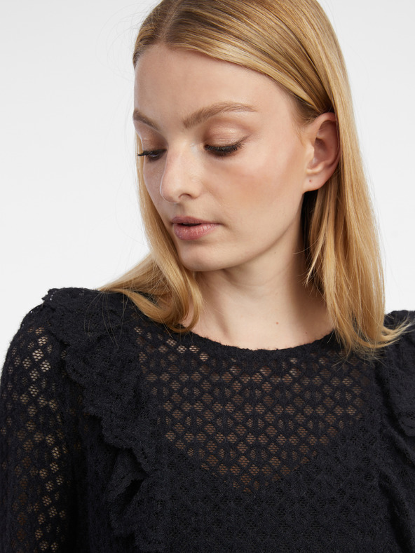 Orsay Čierna dámska vzorovaná blúzka ORSAY