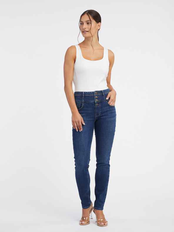 Orsay Tmavomodré dámske džínsy skinny fit ORSAY