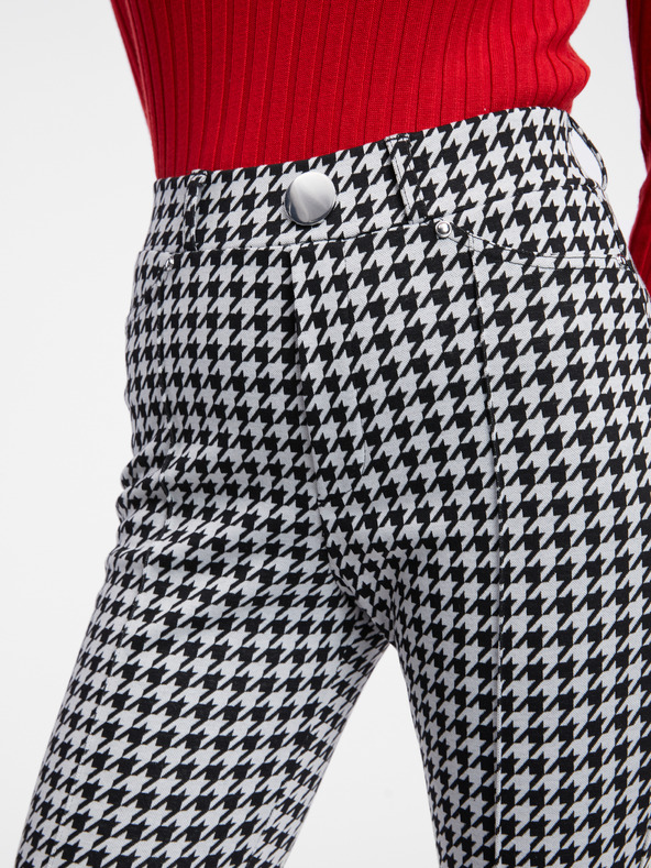 Orsay Bielo-čierne dámske vzorované nohavice ORSAY