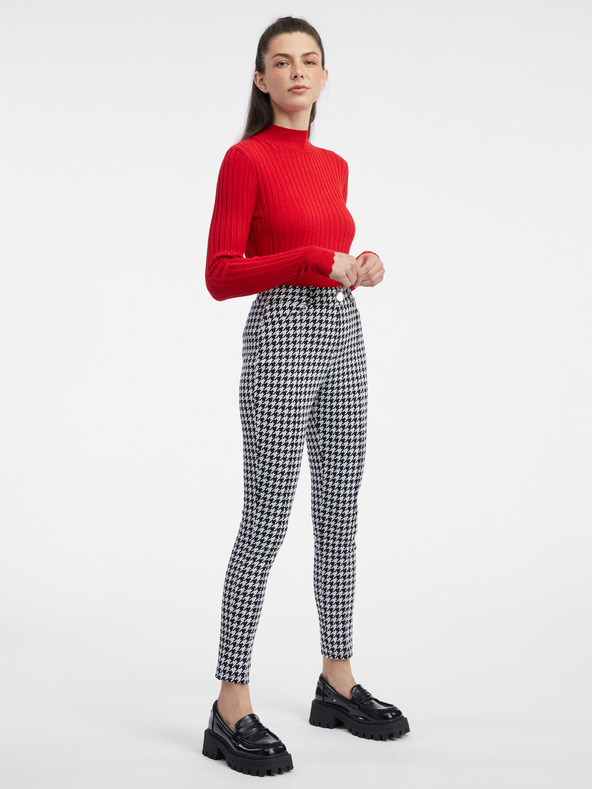 Orsay Bielo-čierne dámske vzorované nohavice ORSAY