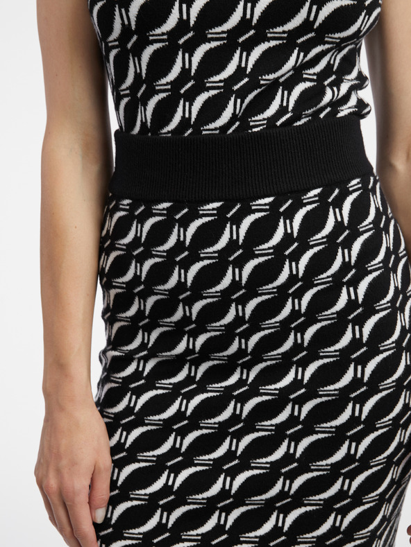 Orsay Bielo-čierna dámska vzorovaný svetrová sukňa ORSAY