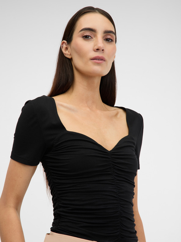 Orsay Čierne dámske tričko s krátkym rukávom ORSAY