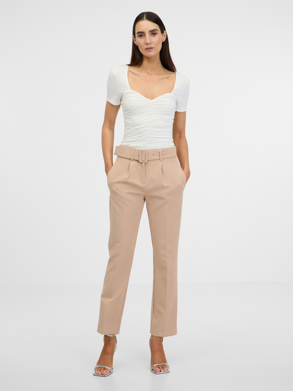 Orsay Krémové dámske tričko s krátkym rukávom ORSAY