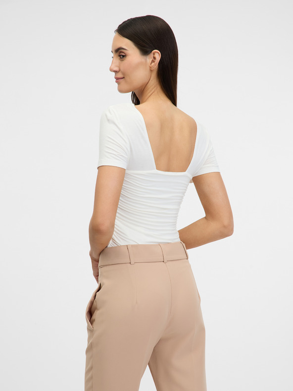 Orsay Krémové dámske tričko s krátkym rukávom ORSAY