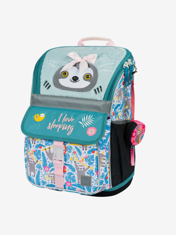 BAAGL  Modrá školská aktovka zipsový leňochod Baagl