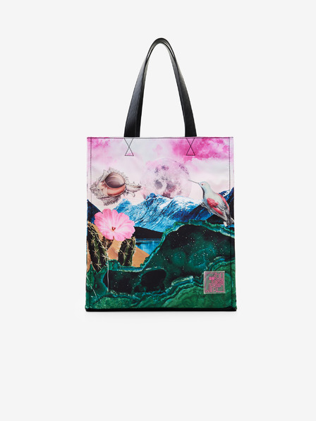 Desigual Zeleno-ružová dámska vzorovaná shopper Desigual Paisaje Surreal