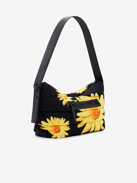 Desigual Žlto-čierna dámska kvetovaná kabelka Desigual Margaritas Dover