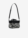 Desigual Krémovo-čierna dámska kabelka Desigual s nápisom Guimar Mini Patterned