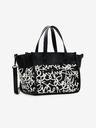 Desigual Krémovo-čierna dámska kabelka Desigual s nápisom Guimar Mini Patterned