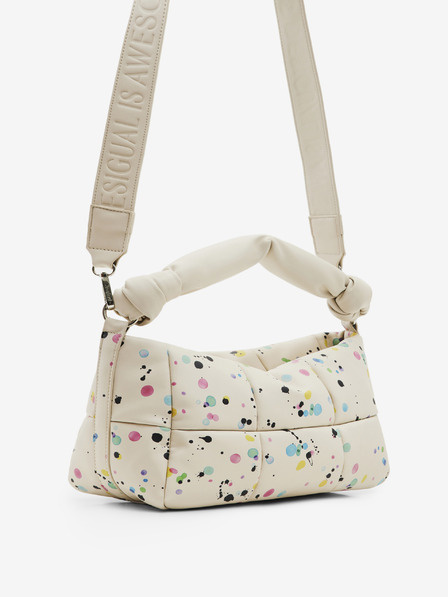 Desigual Krémová dámska kabelka Desigual Splatter 23 Puffy Rennes so vzorom
