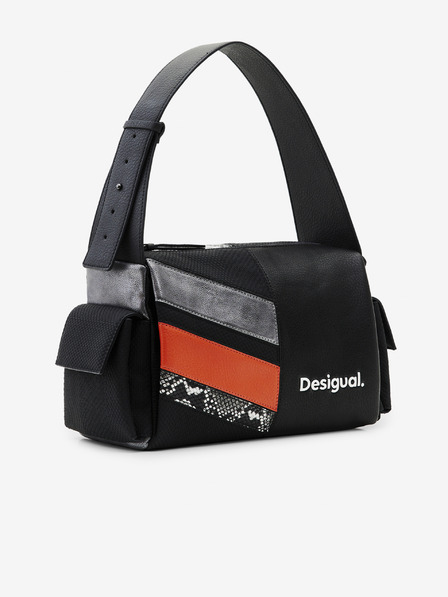 Desigual Oranžovo-čierna dámska kabelka Desigual Polka Habana